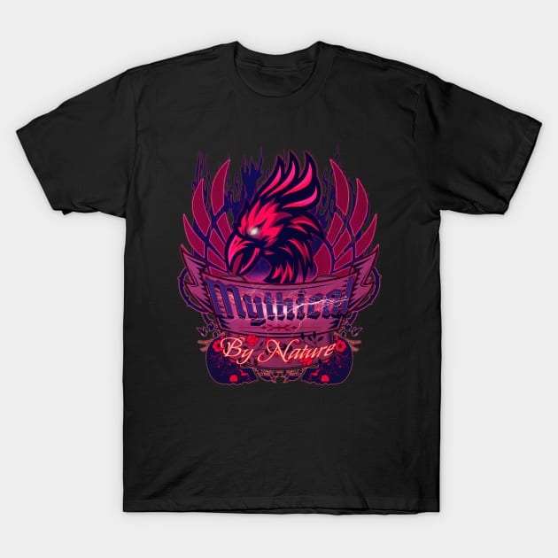 Mythical By Nature Purple Phoenix T-Shirt by mythikcreationz
